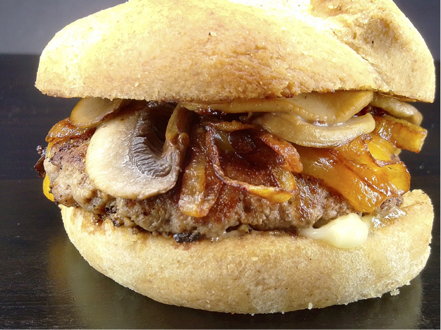 Swiss Mushroom Burger Plain Bun