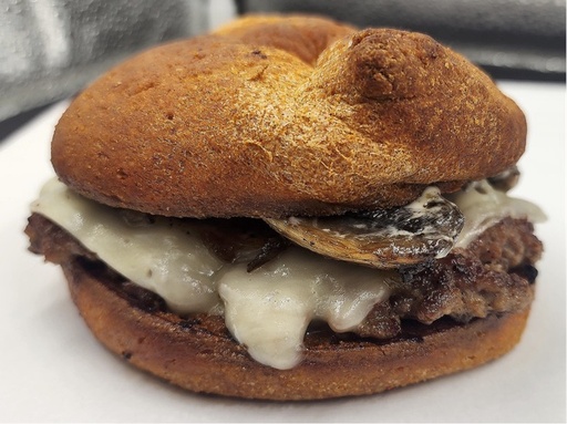 Swiss Mushroom Burger Smoked Paprika Bun